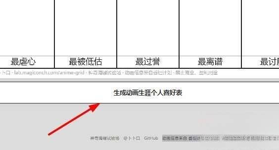 动画生涯个人喜好表生成器网站分享