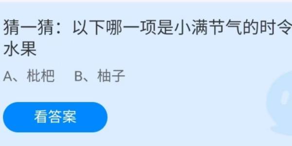 蚂蚁庄园：以下哪一项是小满节气的时令水果