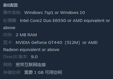 黑暗笔录steam配置要求是什么